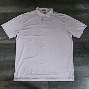 Peter Millar Summer Comfort Polo Shirt Mens 2XL Purple Striped Short Sleeve Golf